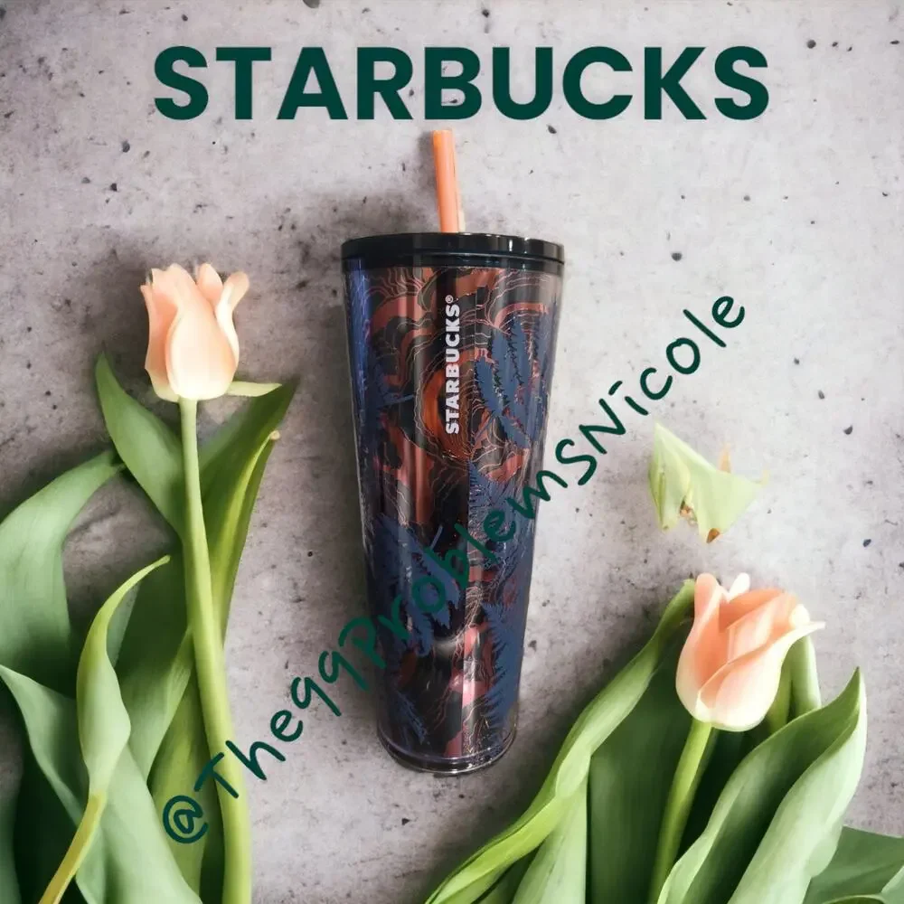 Starbucks Blue and Gold Venti Cold Cup Tumbler